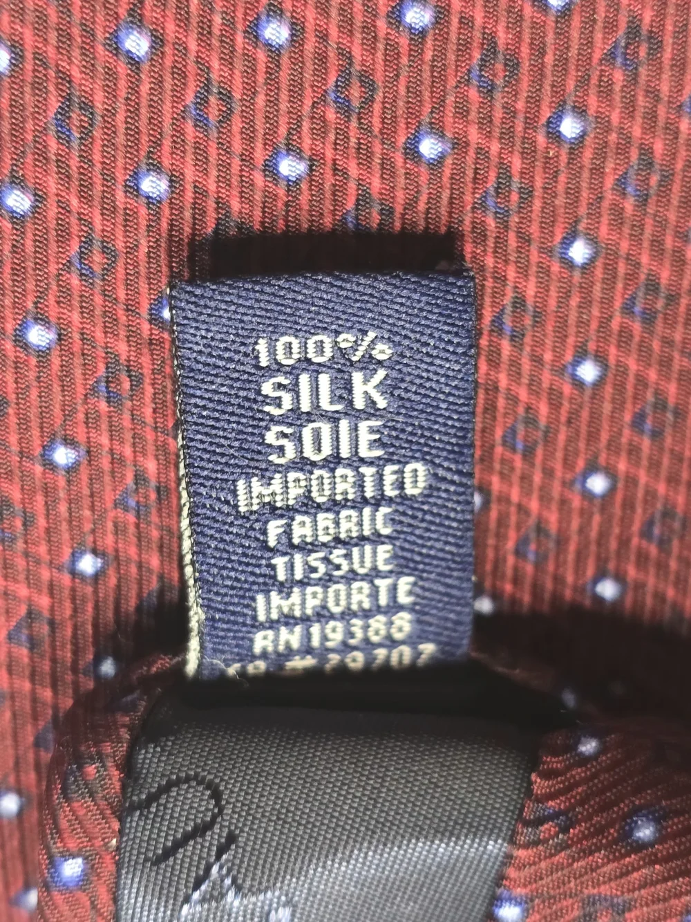 Nautica 100% Silk Men's Neck Tie Burgundy Blue Micro Dot Classic Business